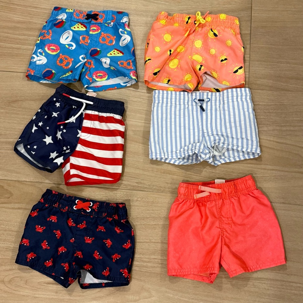 Cat & Jack Colorful Toddler Swim Trunks -  varying size 9-12, 12, & 18 months
